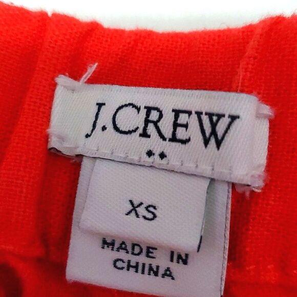 J. Crew Factory Red Pom Pom Pull On Linen Blend Shorts - Picture 7 of 8